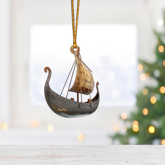 Discover Viking Ship Christmas Ornament, Christmas Tree Decor, Loved Viking Ship Ornament, Hanging Ornament Gift