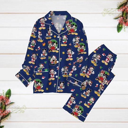 Discover Christmas Pajamas, Mickey And Minnie Xmas Pajamas, Mouse Couple Matching Pajamas, Disney Trip Pajamas Set, Magic Kingdom Shirt