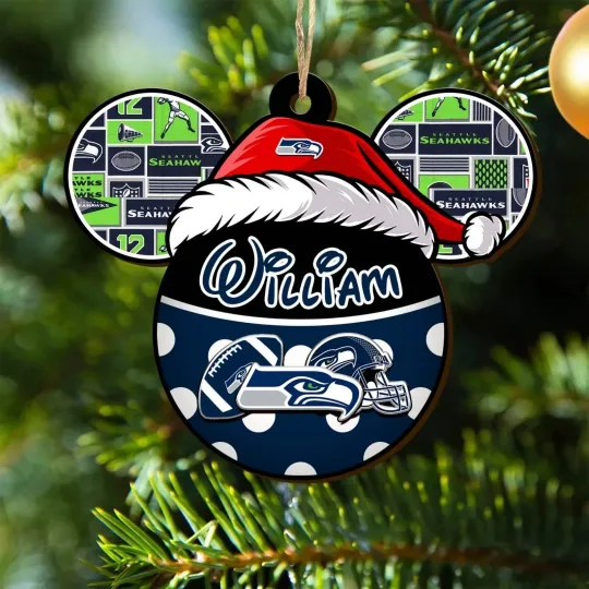 Discover Personalized Seattle Football Team Seahawks Christmas Ornament Holiday Gift