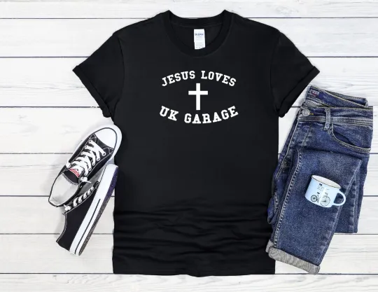 Discover Jesus Loves UK Garage Men Women Jute Bag Unisex Hoodie Baseball T Shirt Top 3409