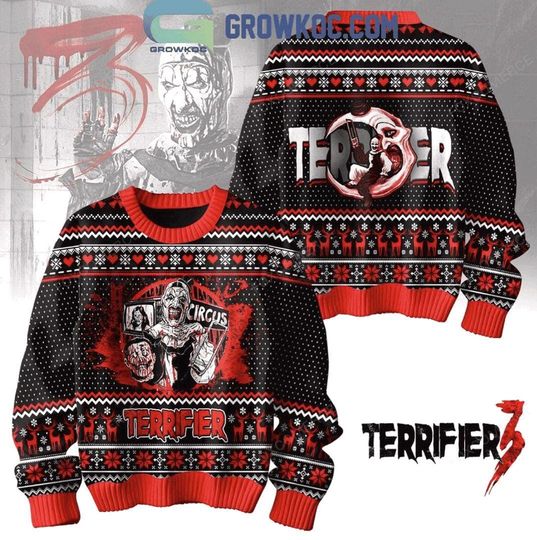 Terrifier In Circus Halloween 2025 Christmas Ugly Sweater