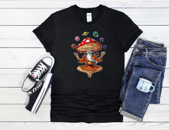 Discover Magic Mushroom Buddha Yoga Unisex T-Shirt  Baseball