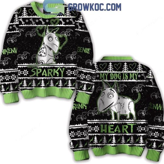Frankenweenie Sparky My Dog Is My Heart Halloween Sweater