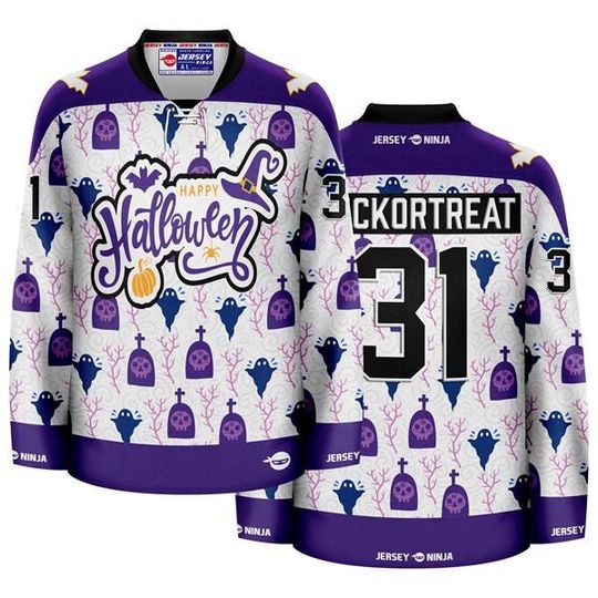 Discover Halloween Emblazoned Ghosts Holiday Hockey Jersey