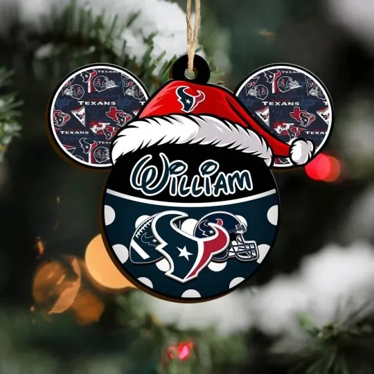 Discover Personalized Houston Football Team Texans Christmas Ornament Holiday Gift Decor
