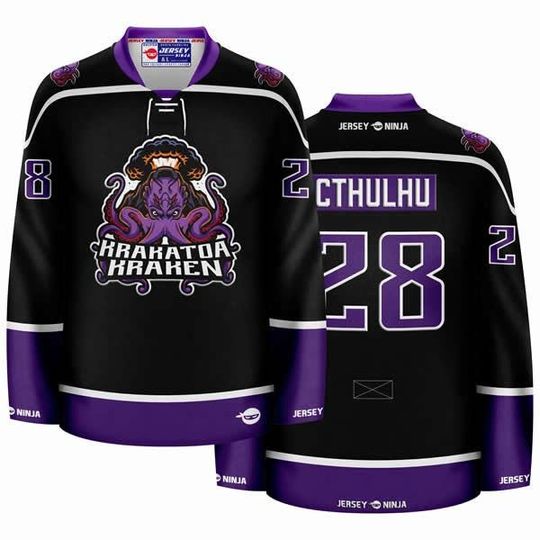 Discover Krakatoa Kraken Black Mythical Hockey Jersey