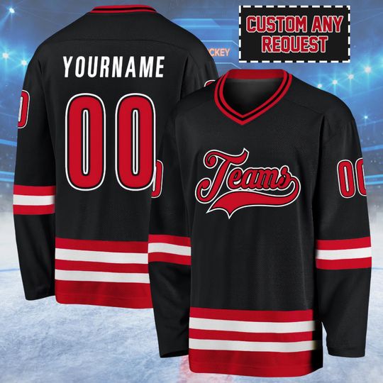 Discover Custom Hockey Jersey with Name Number, Personalized Ice Hockey Team Shirt for Men Women Youth, Custom Team Uniform Gift
