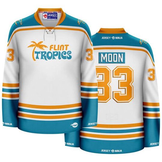 Discover Flint Tropics Jackie Moon White Hockey Jersey