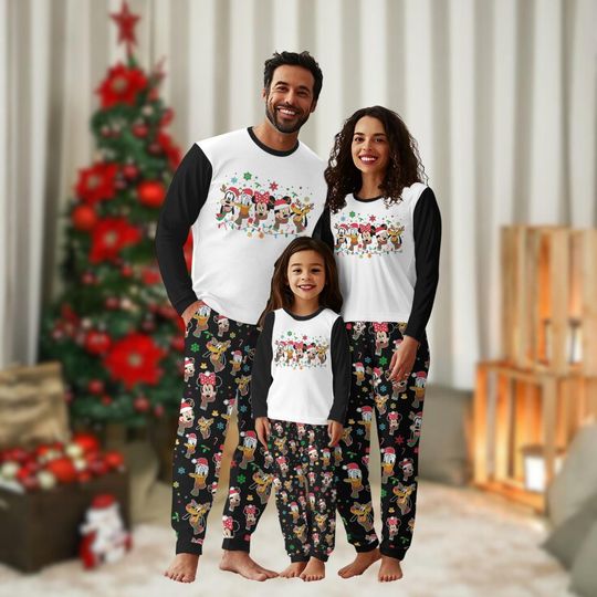 Discover Mickey Mouse Christmas Family Pajamas Set, Disney Merry Christmas Pajamas, Disney Family Shirt, Mickey Minne Pajamas Set For Xmas Gifts
