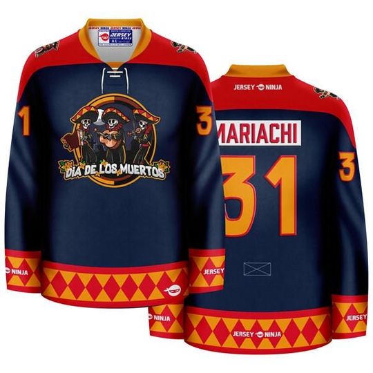 Discover Dia de los Muertos Mariachi Band Hockey Jersey