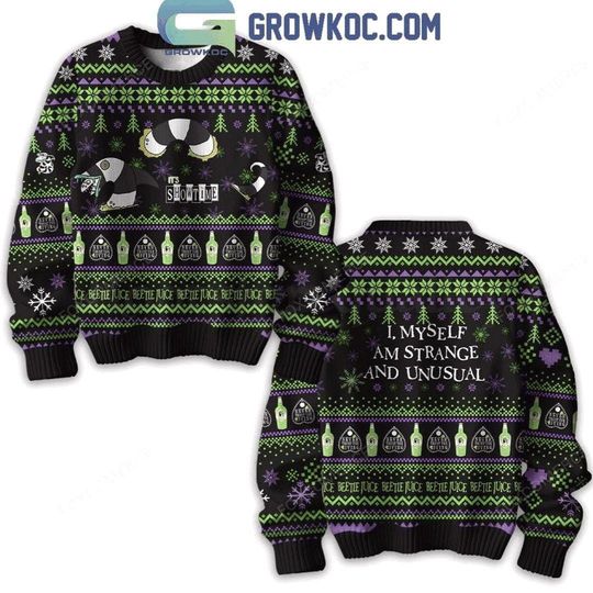 Beetlejuice I Myself Am Strange And Unusual Halloween Ugly Sweater
