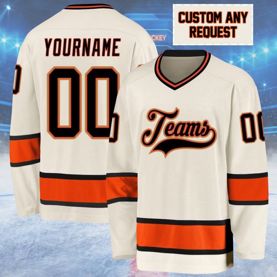 Discover Personalized Hockey Jersey Custom Name and Number, Team Ice Hockey Uniform Shirt for Men Women Youth, Custom Sports Fan Gift