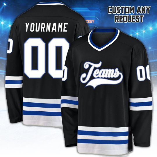 Discover Custom Hockey Jersey with Name and Number, Ice Hockey Uniform Gift for Players, Fans, and Sports Teams