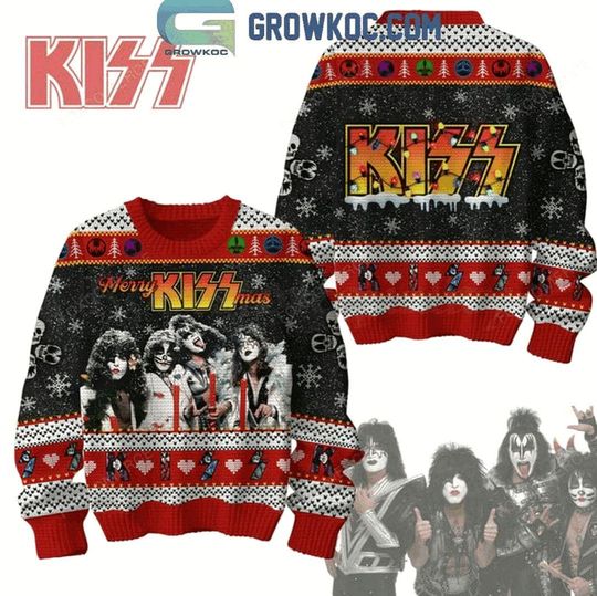 Discover Kiss Rock On Merry Kissmas Christmas Ugly Sweater