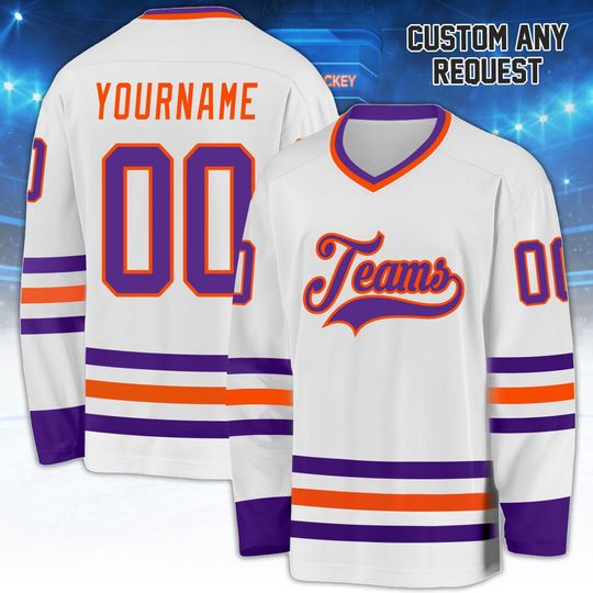 Discover Custom Hockey Jersey with Name and Number, Ice Hockey Uniform Gift for Players, Fans, and Sports Teams