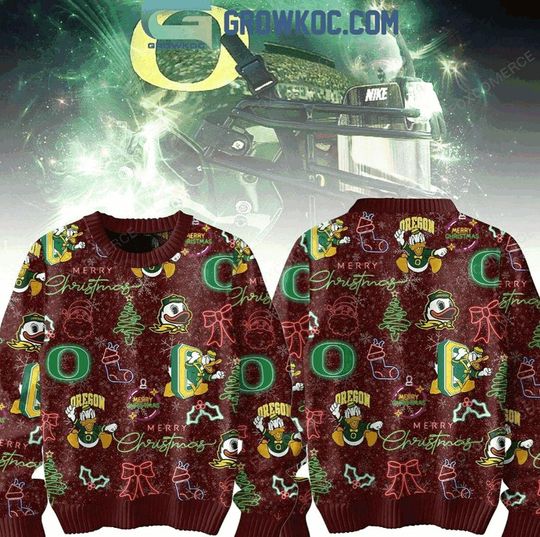 Discover Oreg ducks Merry 2024 Christmas Go Ducks Neon Sign Ugly Sweater