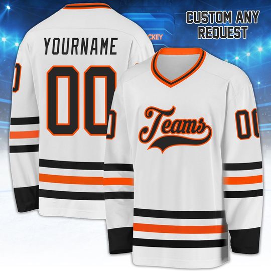 Discover Custom Hockey Jersey with Name and Number, Ice Hockey Uniform Gift for Players, Fans, and Sports Teams