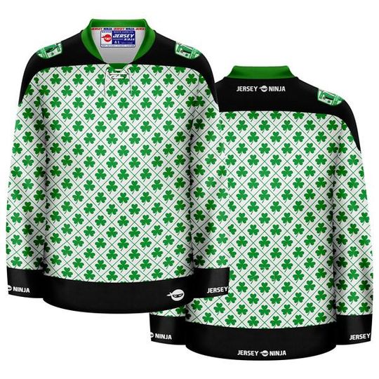 Discover St Patrick's Day Shamrock Ugly Sweater Holiday Hockey Jersey