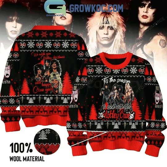 Discover Motley Crue A Motley Christmas And Happy Crue Year 2025 Ugly Sweater