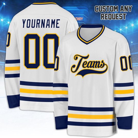 Discover Custom Hockey Jersey with Name and Number, Ice Hockey Uniform Gift for Players, Fans, and Sports Teams