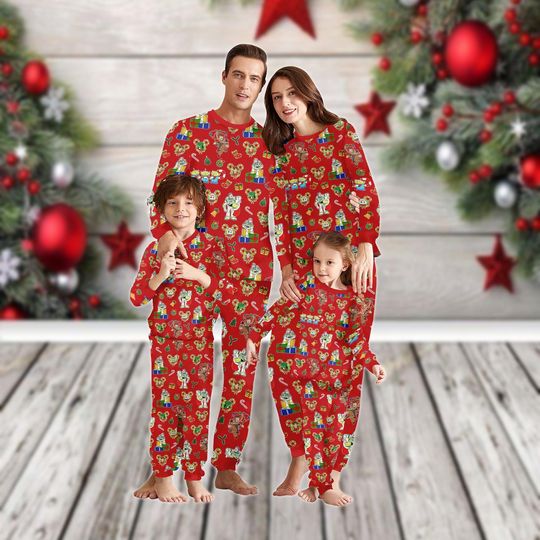 Discover Toy Story Christmas Family Pajamas Set, Buzz Lightyear Woody Xmas Pajamas, Disney Holiday Pajamas, Cartoon Characters Xmas Loungewear