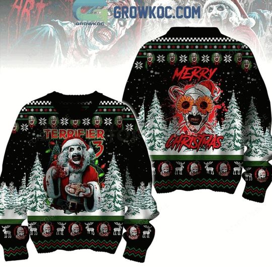 Discover Terrifiers Scary Merry Christmas Ugly Sweater 2025