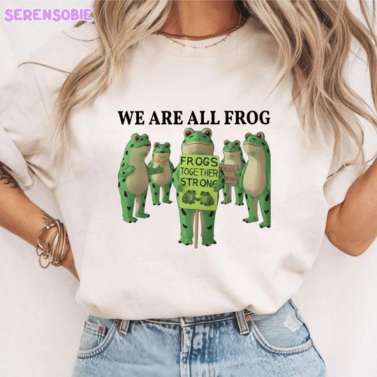 Discover We are all Frog Shirt, Doodle Portland Frog Shirt, Abolish ICE Anti Fascism Peaceful Protest Shirt Resistance Shirt, Political Shirt