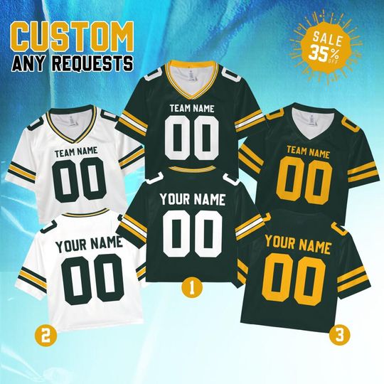 Personalize Team Packer Football Women's jersey Crop Top Collection, Custom Team Name & Number Women Crop Tee, Sports Crop Top Gift for her