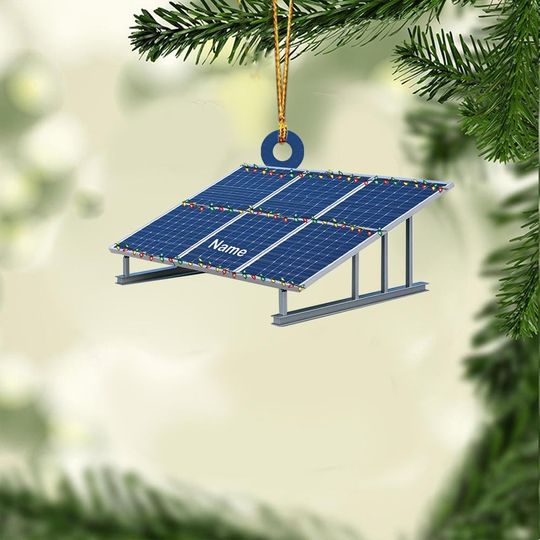 Discover Personalized Solar Panel Ornament, Solar Panel Christmas Ornament, Renewable Energy Ornament, Solar Power Technician Ornament TD-1129-NA32