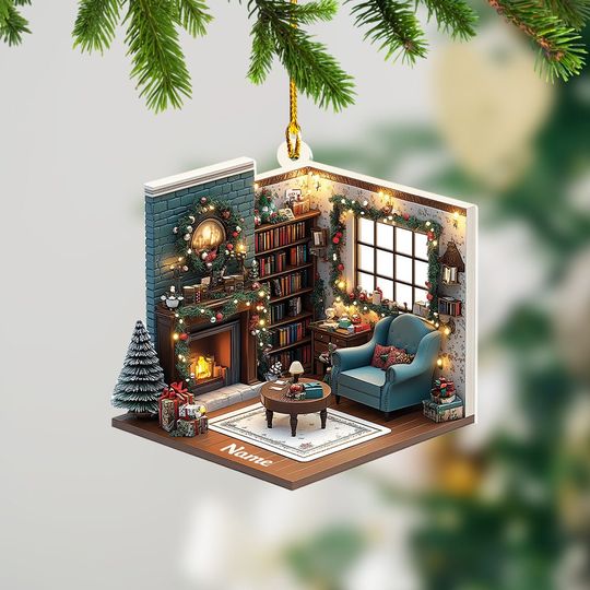 Discover Personalized Christmas House Ornament, Custom Christmas House Ornament, Christmas House Gift, Christmas Keepsake Home Decor ID-1009-RAZH