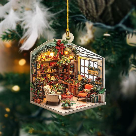 Discover Personalized Flower Shop Ornament, Custom Flower Shop Christmas Ornament, Flower Shop Owner Gift, Christmas Keepsake Home Decor ID-1009-DOBN