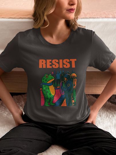 Discover Portland Frog Protest Resist T-Shirt, Resist Portland Frog Shirt, Portland Frog Protester Shirt, Unisex Protest TShirt,  Protest Shirt