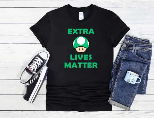 Discover Extra Lives Matter Funny Cool Men Women Unisex T Shirt Hoodie Baseball 3749