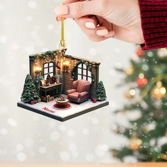 Discover Personalized Christmas House Ornament, Custom Christmas House Ornament, Christmas House Gift, Christmas Keepsake Home Decor ID-1009-YSJD