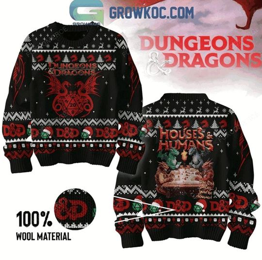 Dungeons & Dragons All I Want For Christmas Is Houses And Humans Ugly Sweater