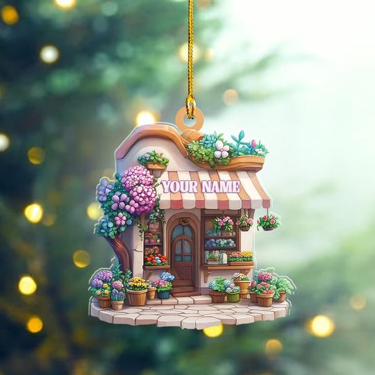 Discover Personalized Flower Shop Ornament, Flower Shop Owner Gift, Christmas Keepsake Home Decor