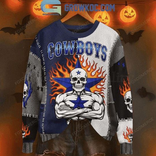 Dallas Cowboys Skeleton Halloween Sweater