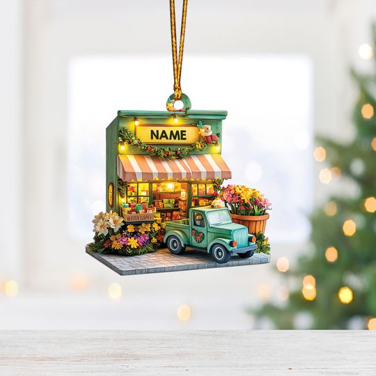 Discover Personalized Flower Shop Ornament, Flower Shop Owner Gift, Christmas Keepsake Home Decor