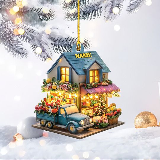 Discover Personalized Flower Shop Ornament, Flower Shop Owner Gift, Christmas Keepsake Home Decor