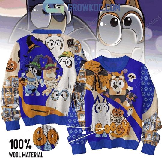 Discover BlueyDad Enjoying The Spooky Time Halloween Booey Christmas Sweater