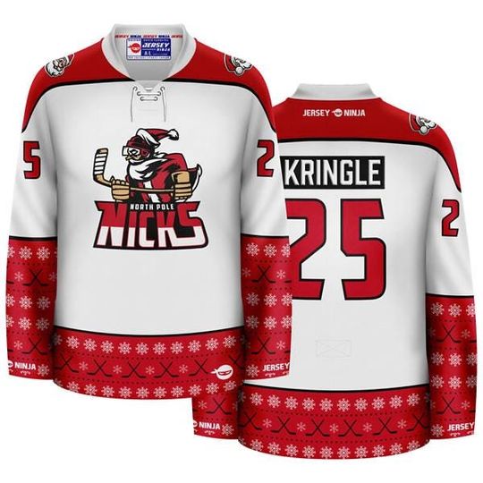 Christmas North Pole Hockey Nicks Whiteout Holiday Hockey Jersey