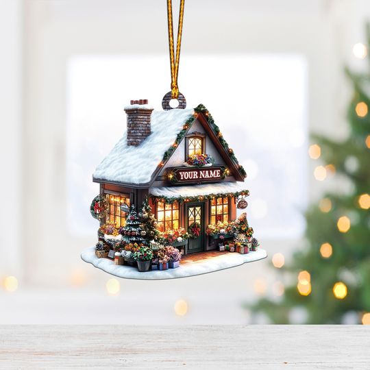 Discover Personalized Flower Shop Ornament, Flower Shop Owner Gift, Christmas Keepsake Home Decor