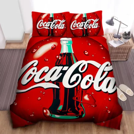 Discover Coca-Cola Vintage Bottle Duvet Cover Quilt Bedding Decor Single Size/Custom Text