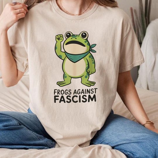 Discover Frogs Against Fascism T-Shirt, Portland Protest Frog Shirt, Anti Fascism Activist Tee, Political Statement Unisex Shirt