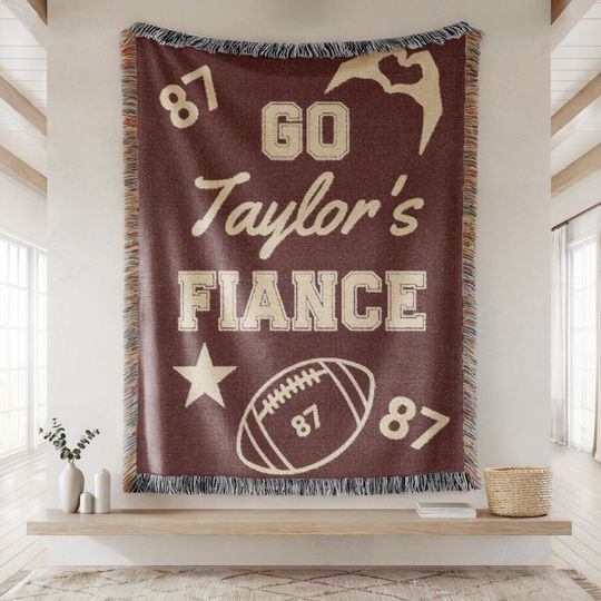 Discover 87 Football Woven Cotton Throw Blanket: Concert Lover Gift, Music Fan Gift, New Album Gift