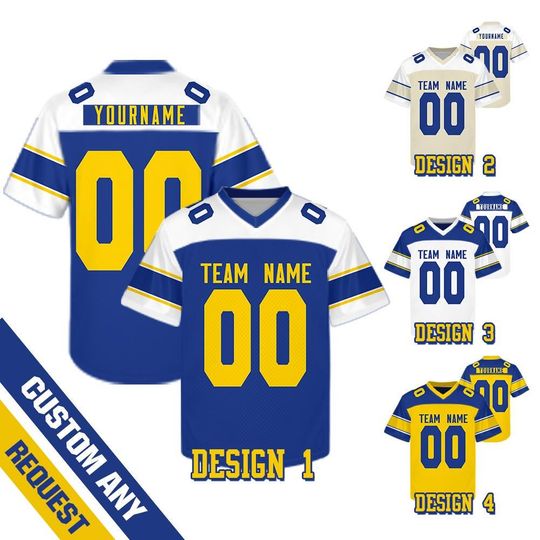 Discover Custom Los Angeles Football Team Raglan Football Jersey, Custom Team LAR Name Number Football Uniform Jersey, Gameday Jersey 31725DN19