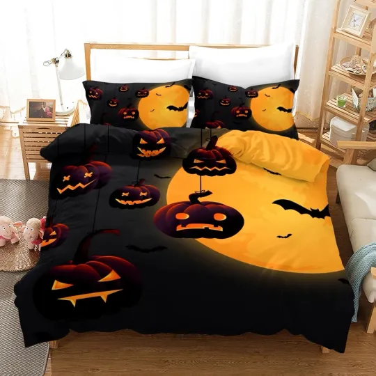 Discover 3D Halloween Quilt Cover Set Bedding Sets Pillowcases