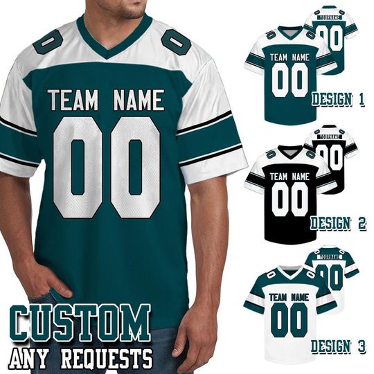 Customized Philadelphia Football Team Raglan Football Jersey, Custom Team Name And Number Football Uniform Jersey, Gameday Jersey