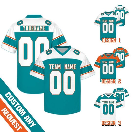Discover Custom Miami Football Team Style Raglan Football Jersey, Custom Team Name And Number Football Uniform Jersey, Gameday Jersey 31725DN20