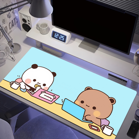 Discover Bubu Dudu cute kawaii Mouse Pad Anti-fray Home Custom Ergonomic Office Rubber Large Desk Mat Keyboard PC Non-slip